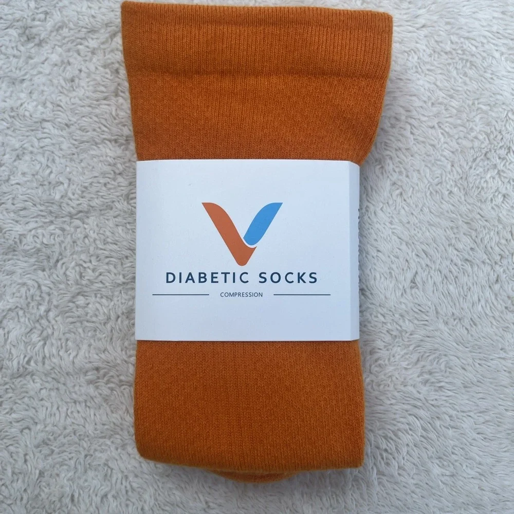 Viasox Diabetic Compression Socks Size Large Unisex Lot of 2 Green & Orange